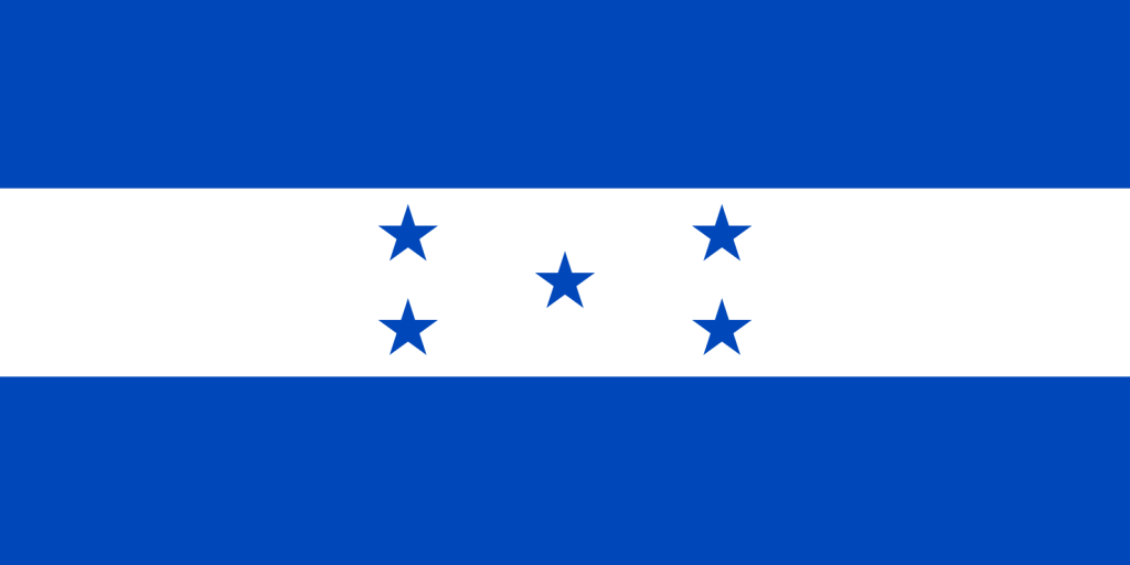 Bandera de Honduras viajando por Latinoamérica en automóvil