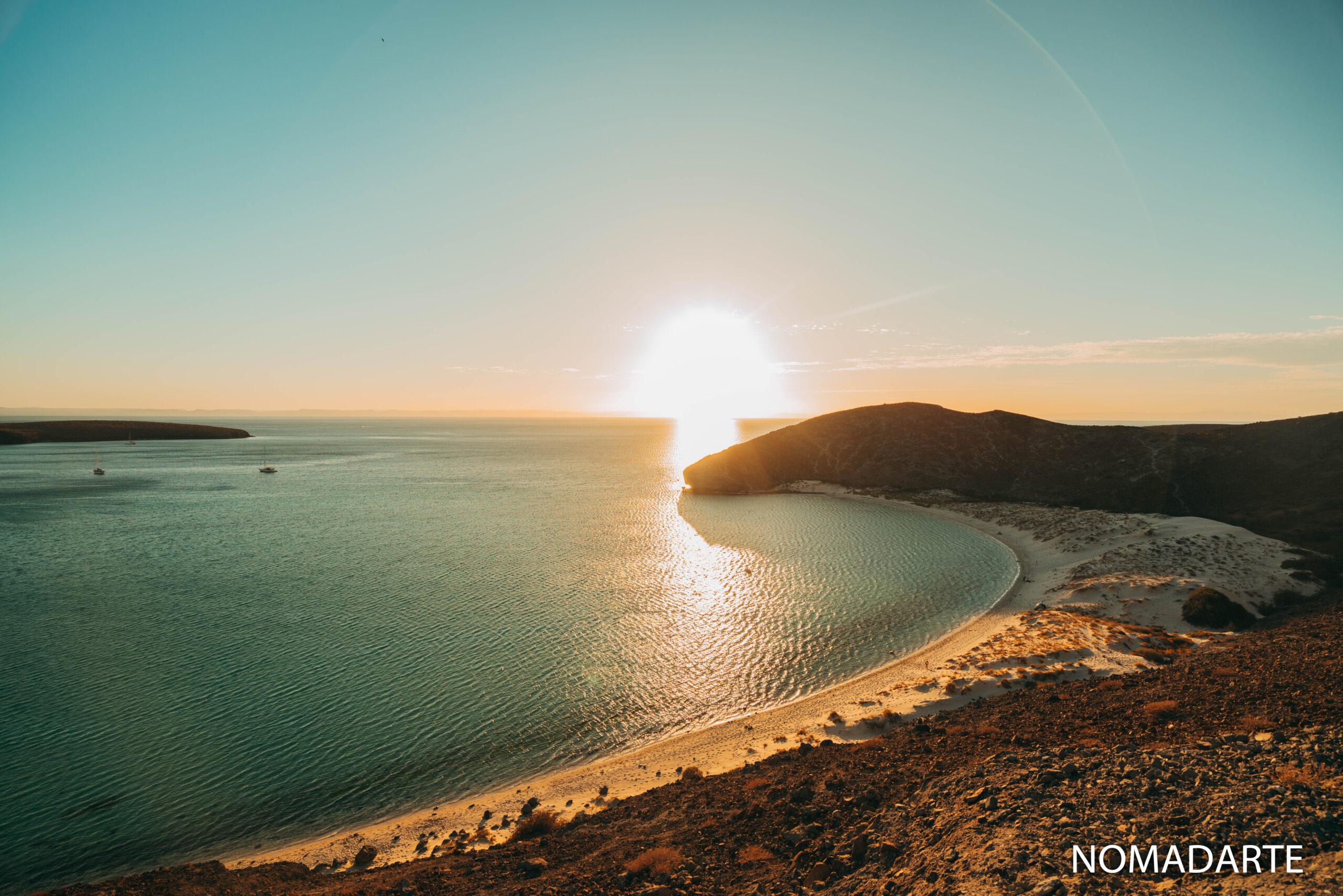 atardecer en Balandra, senderos.