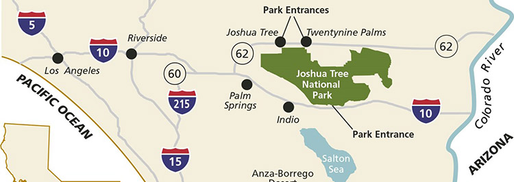 mapa del parque nacional Joshua tree